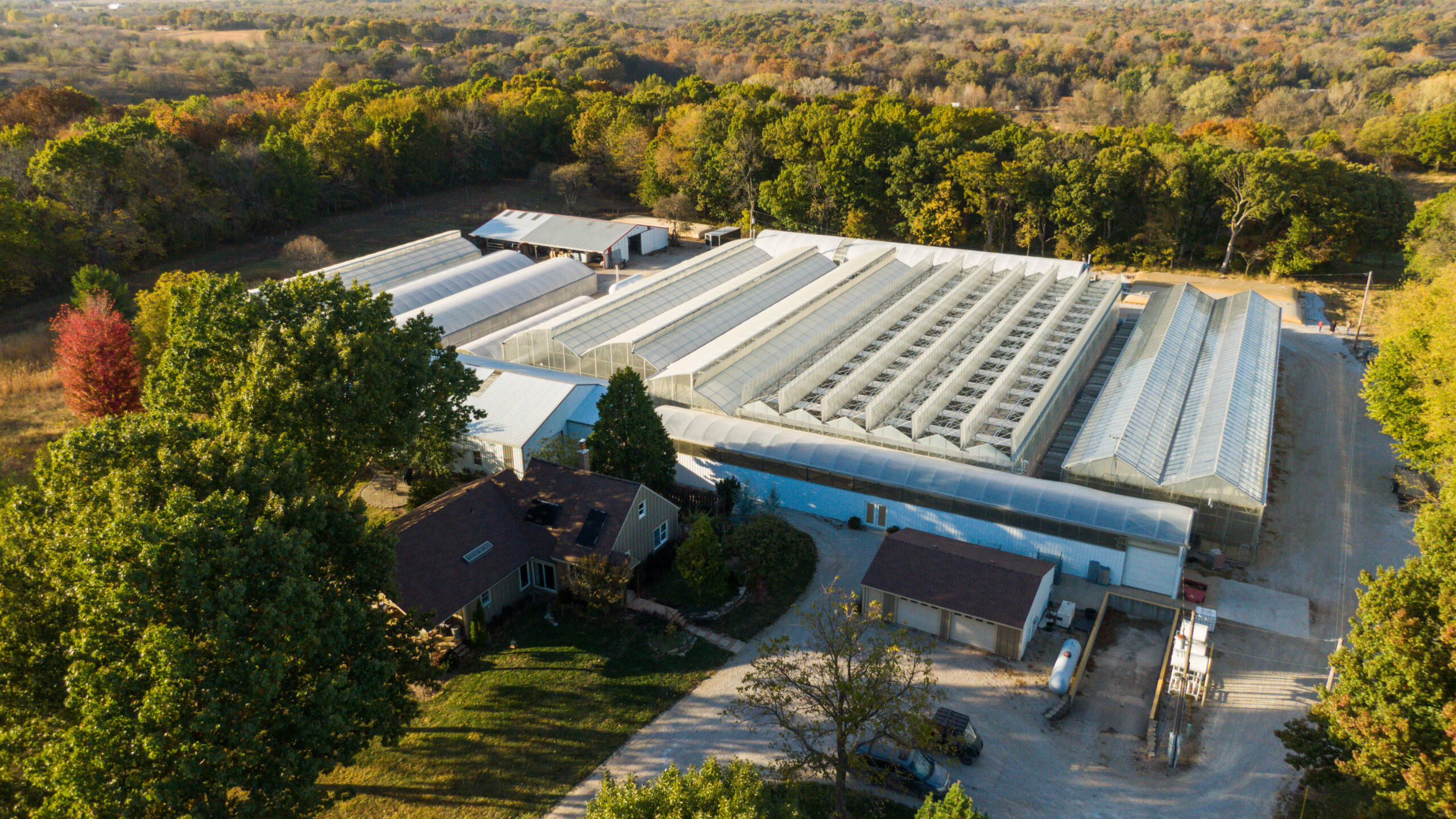 Arial view of Sullivan’s Greenhouse